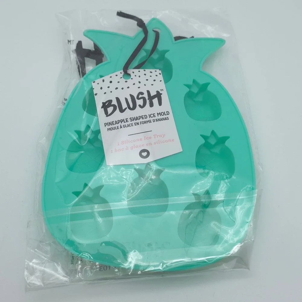Blush Pineapple Ice Tray Silicone Teal Green Tropical Summer Party Barware New